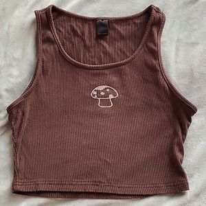 Brown mushroom tank top, small.